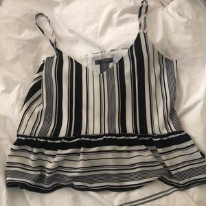 Aqua black and white peplum